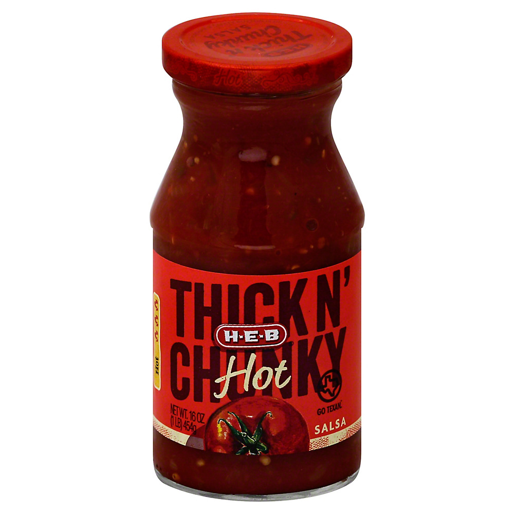 Calories in H-E-B Thick N' Chunky Hot Salsa, 16 oz