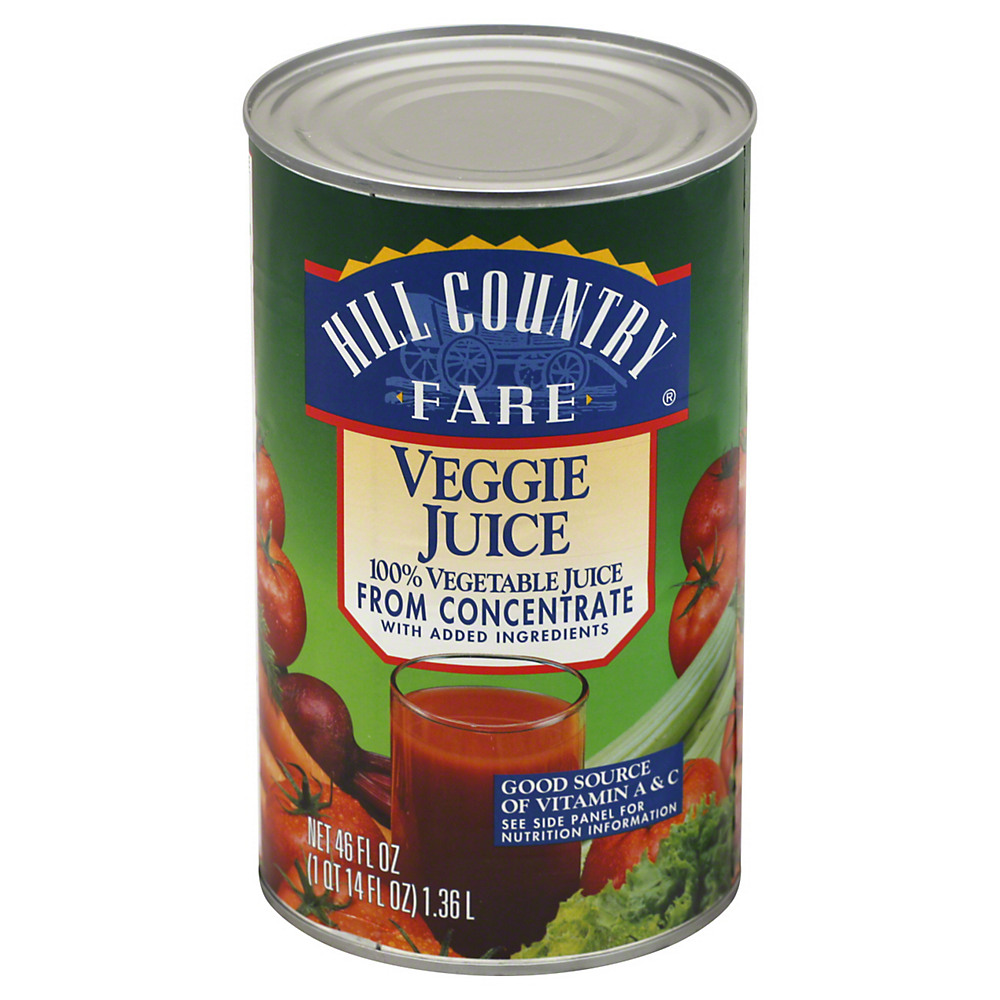 Calories in Hill Country Fare 100% Veggie Juice, 46 oz