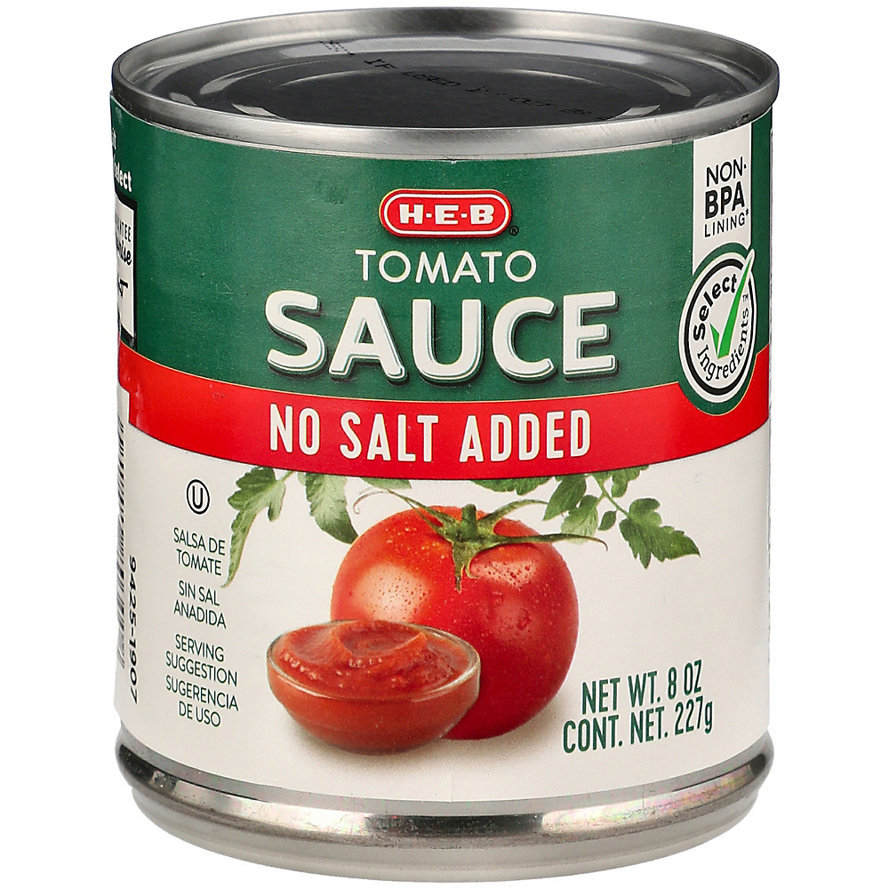 Calories in H-E-B Select Ingredients No Salt Added Tomato Sauce, 8 oz