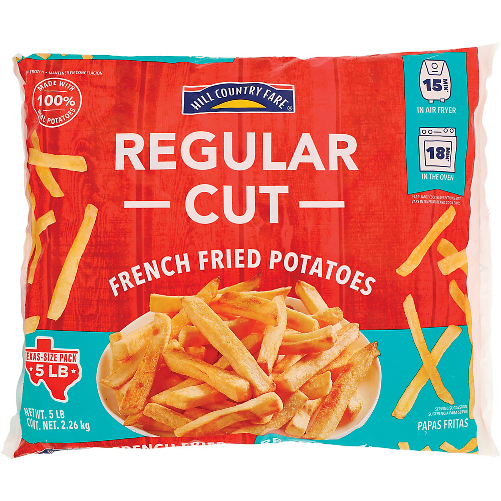 Calories in Hill Country Fare Traditional Regular Cut French Fried Potatoes Value Pack, 80 oz