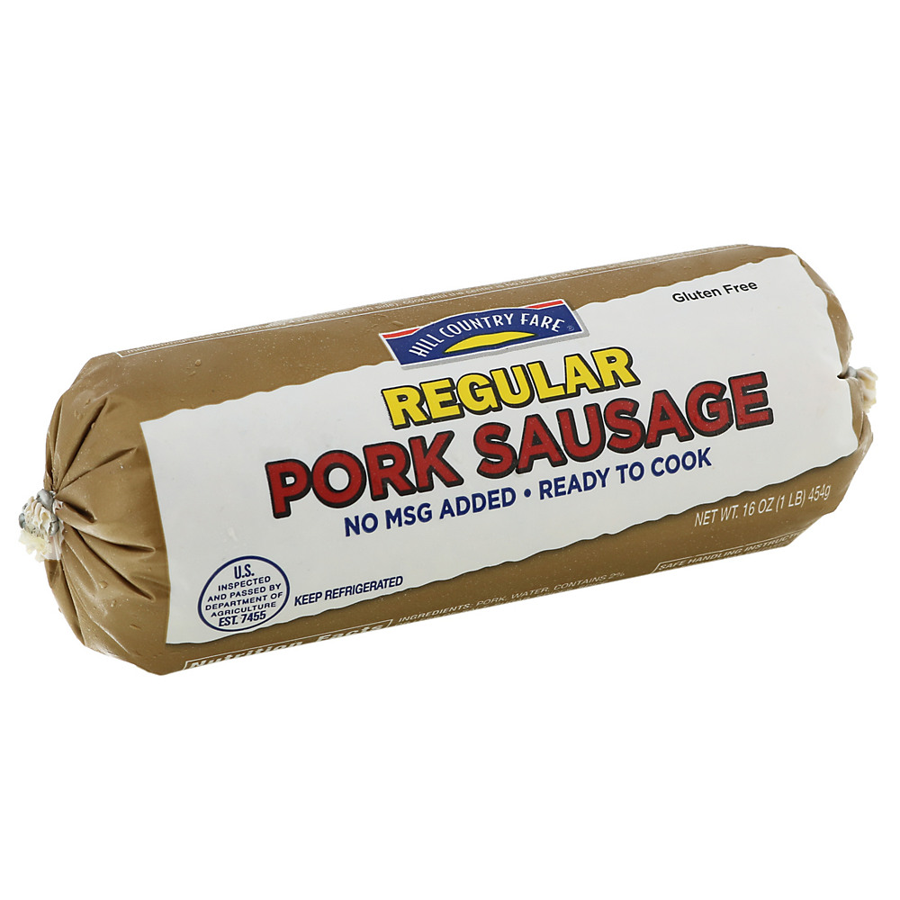 Calories in Hill Country Fare Regular Pork Sausage, 16 oz