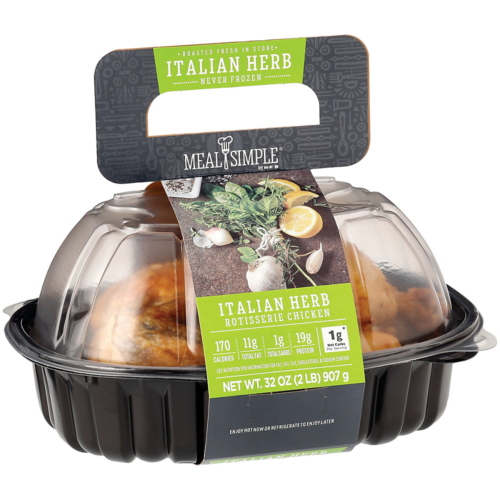 Calories in H-E-B Meal Simple Italian Herb Rotisserie Chicken, 2 lbs