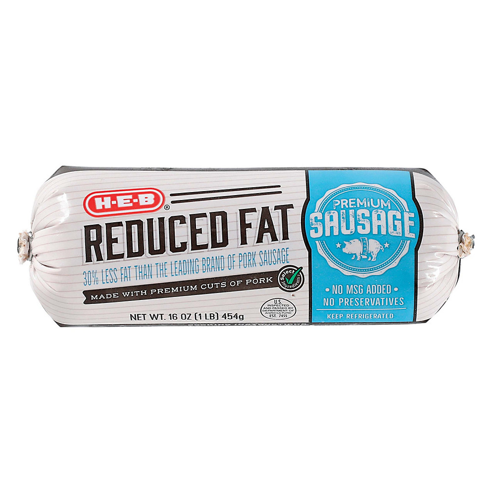 Calories in H-E-B Premium Fresh Reduced Fat Pork Sausage , 16 oz