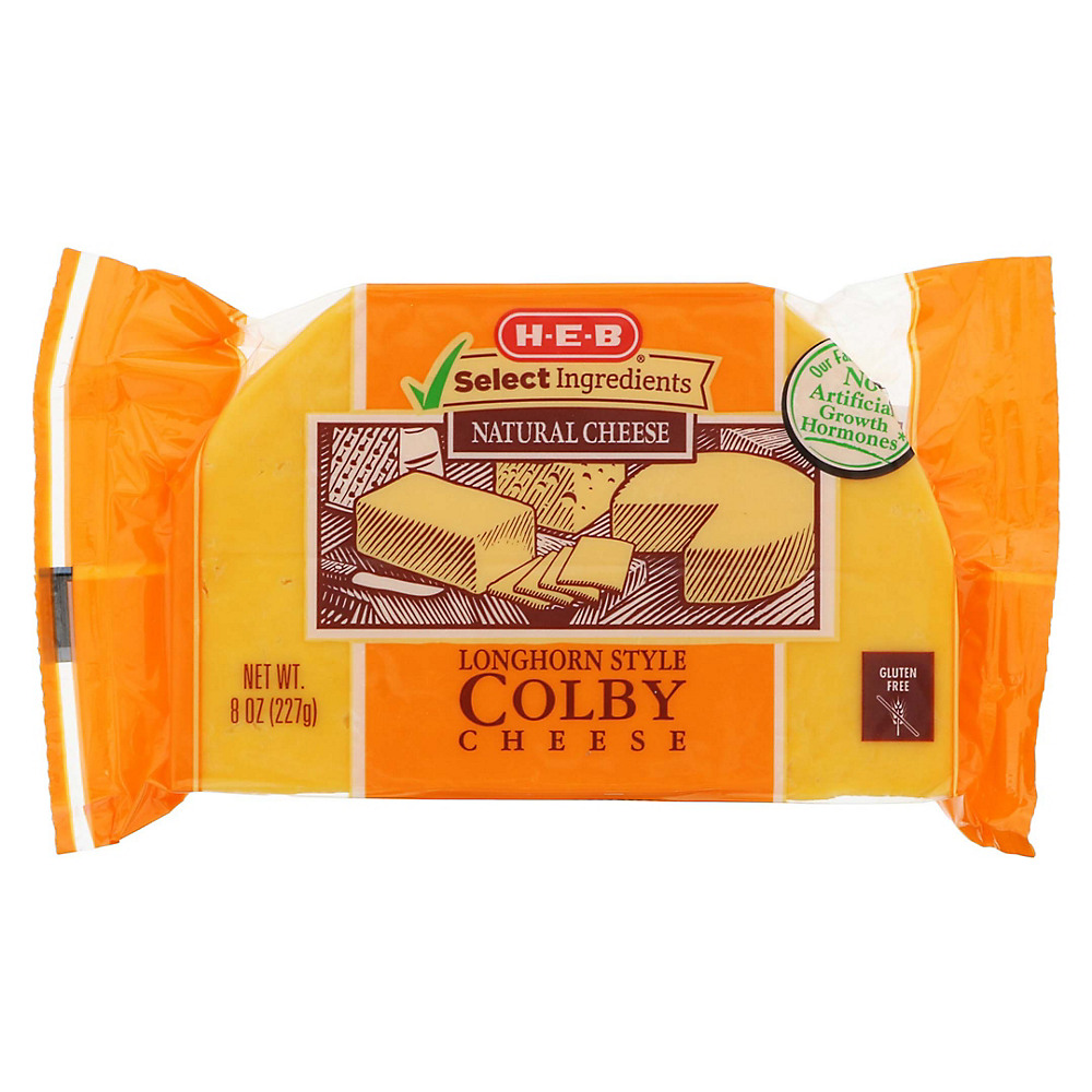 Calories in H-E-B Select Ingredients Longhorn Style Colby Cheese, 8 oz