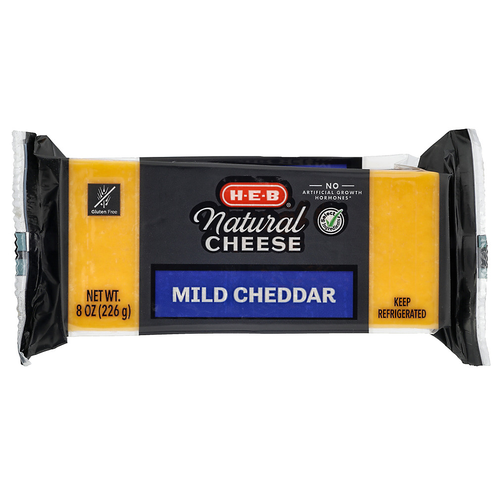 Calories in H-E-B Select Ingredients Mild Cheddar Cheese, 8 oz