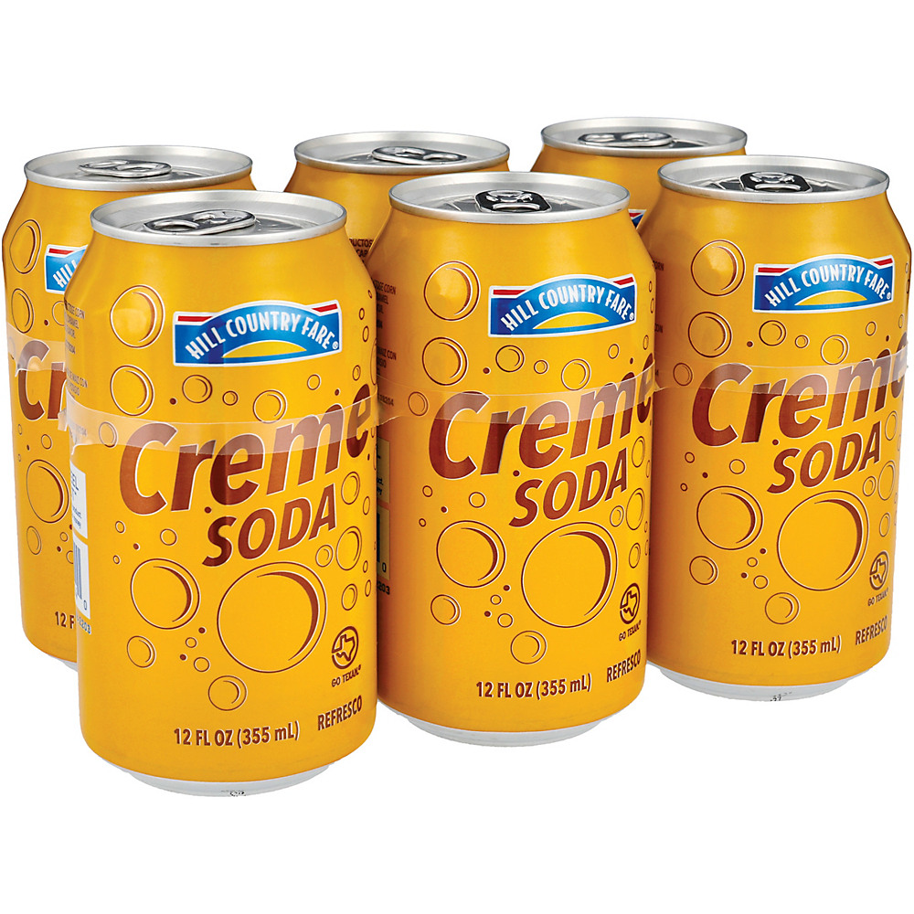 Calories in Hill Country Fare Creme Soda 12 oz Cans, 6 pk