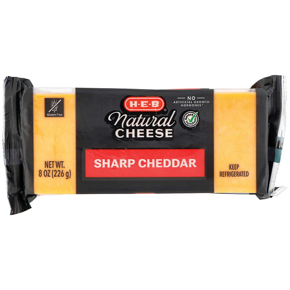 Calories in H-E-B Select Ingredients Sharp Cheddar Cheese, 8 oz