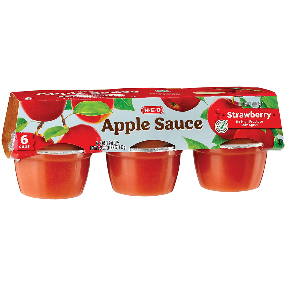 Calories in H-E-B Select Ingredients Strawberry Apple Sauce, 6 ct