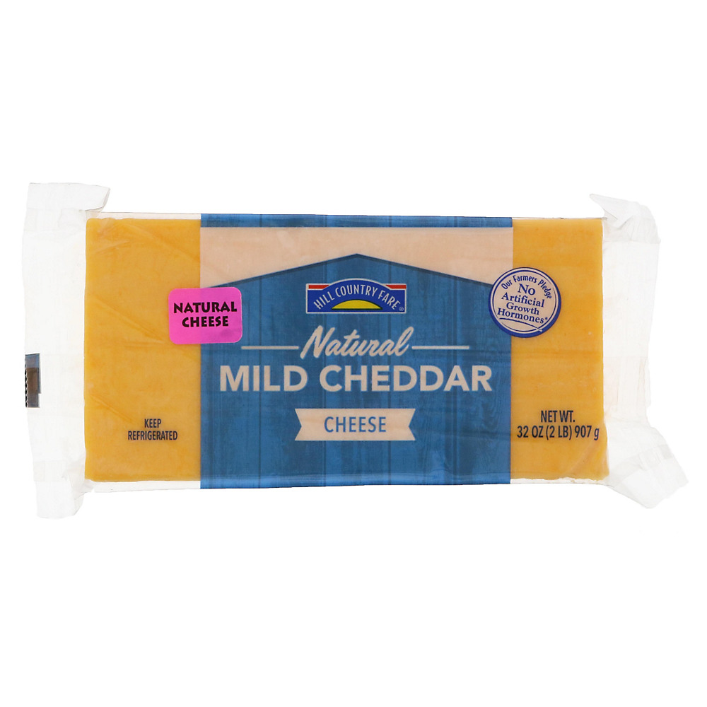 Calories in Hill Country Fare Natural Mild Cheddar Cheese, 32 oz