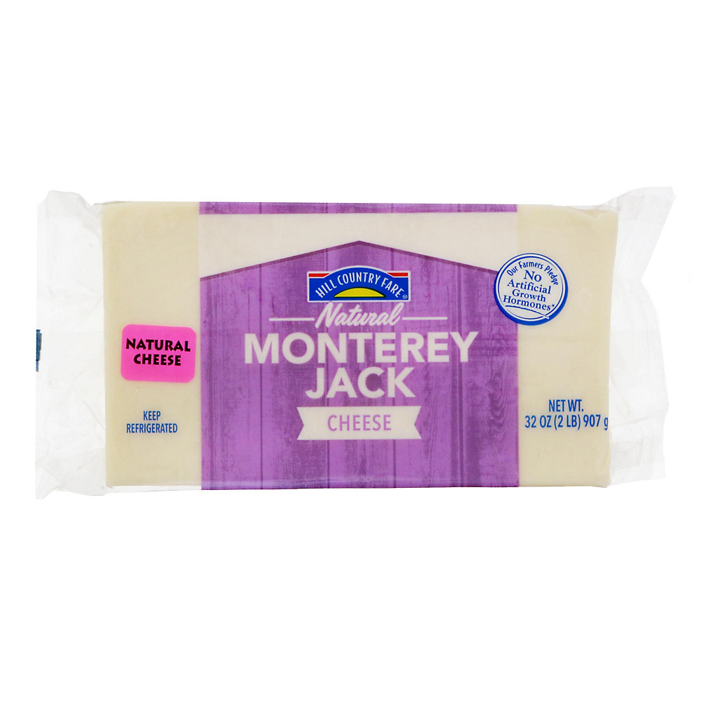 Calories in Hill Country Fare Natural Monterey Jack Cheese , 32 oz