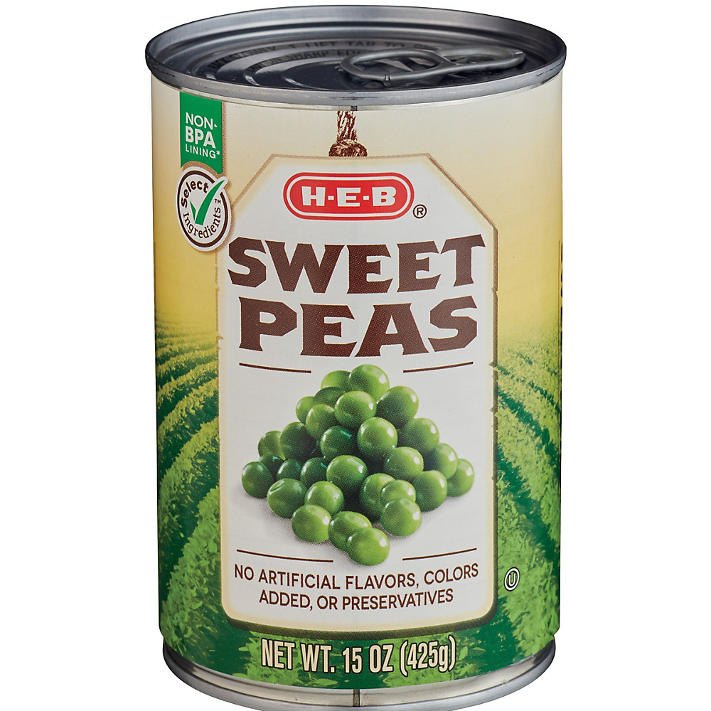 Calories in H-E-B Select Ingredients Sweet Peas, 15 oz