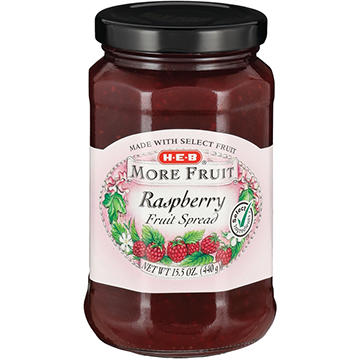 H-E-B More Fruit Raspberry Fruit Spread, 15.5 oz