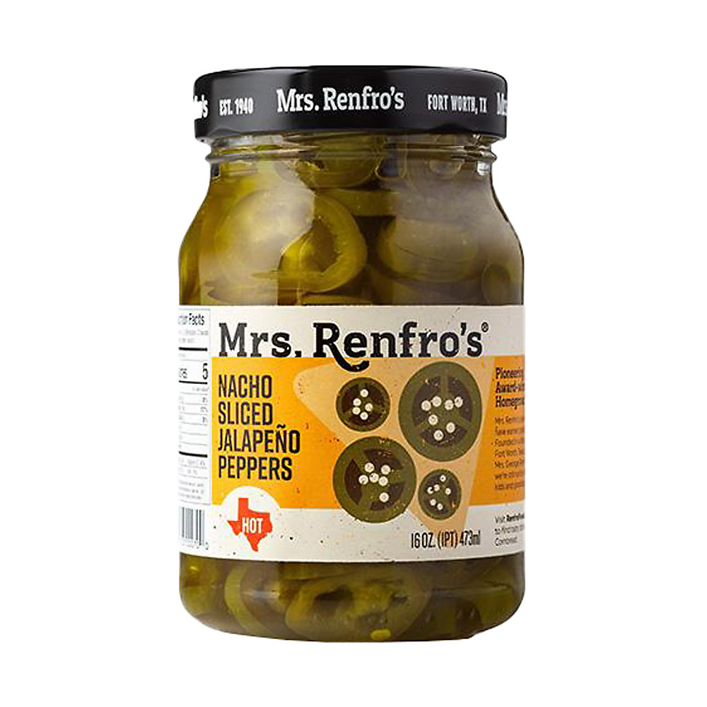Calories in Mrs. Renfro's Nacho Sliced Jalapeno Peppers, 16 oz