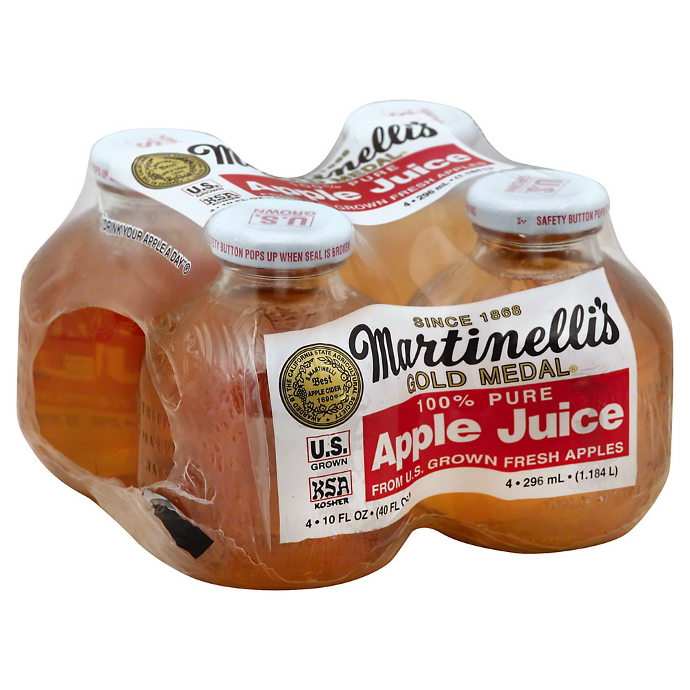 Calories in Martinellis Gold Medal 100% Apple Juice 10 oz Bottles, 4 pk