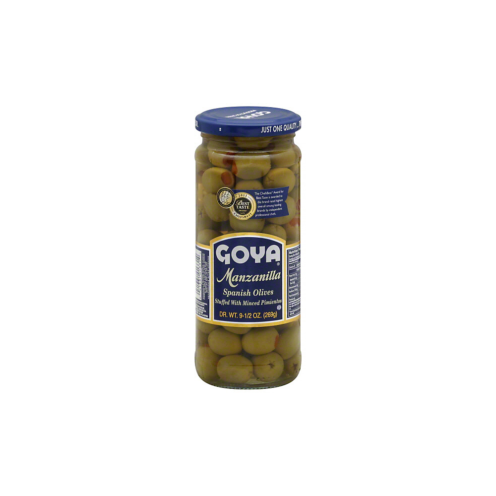 Calories in Goya Stuffed Manzanilla Spanish Olives, 9.5 oz