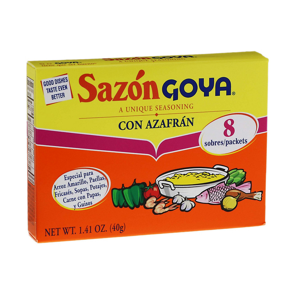 Calories in Goya Sazon Azafran Seasoning, 1.41 oz