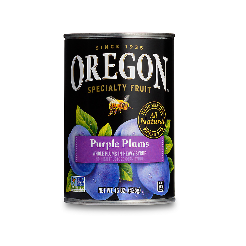 Calories in Oregon Whole Purple Plums In Heavy Syrup, 15 oz