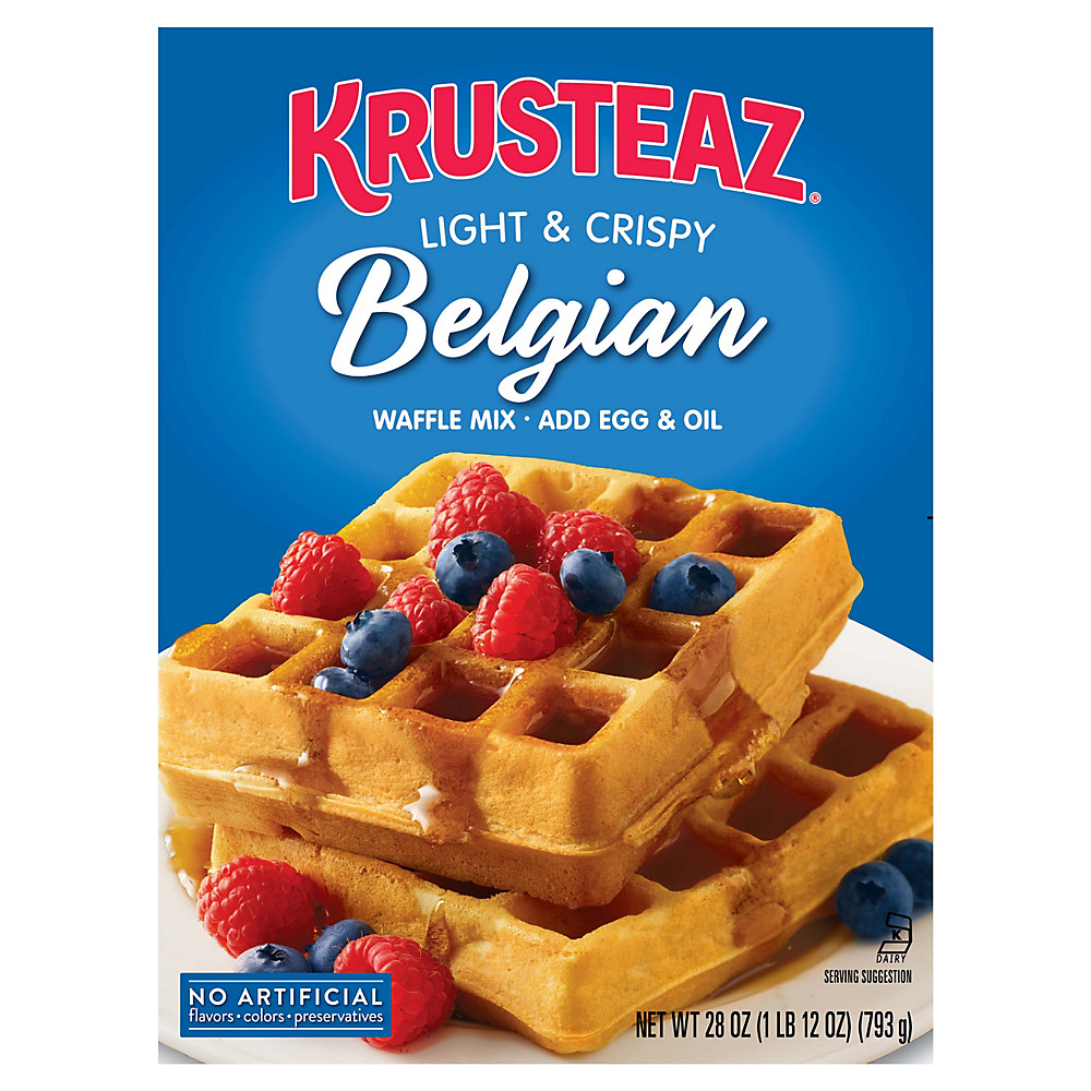 Calories in Krusteaz Belgian Waffle Mix, 28 oz