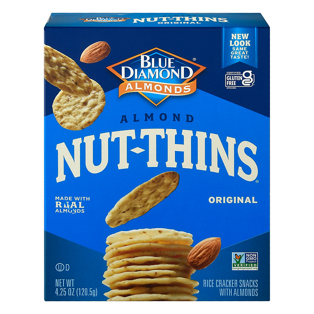 Calories in Blue Diamond Nut-Thins Almond Nut & Rice Cracker Snacks, 4.25 oz