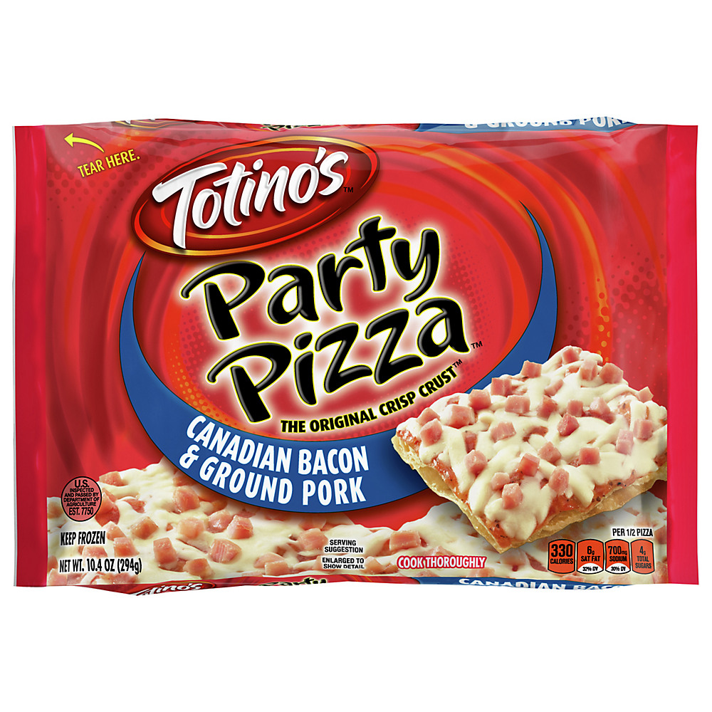 Calories in Totino's Canadian Style Bacon & Ground Pork Party Pizza, 10.4 oz