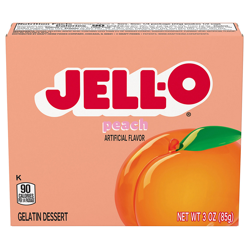 Calories in Jell-O Peach Gelatin Dessert Mix, 3 oz