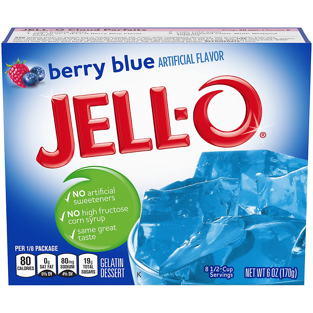 Calories in Jell-O Berry Blue Gelatin Dessert Mix, 6 oz