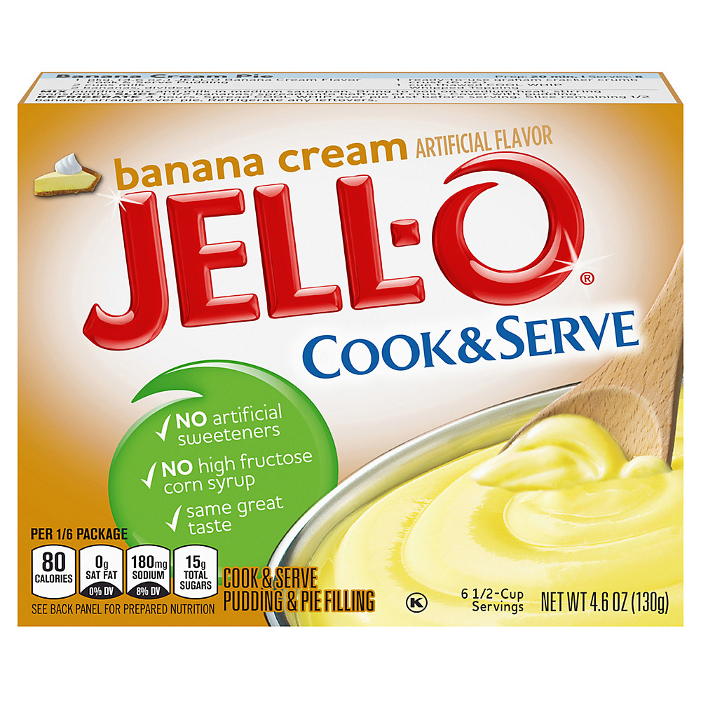 Calories in Jell-O Cook & Serve Banana Cream Pudding Mix, 4.6 oz
