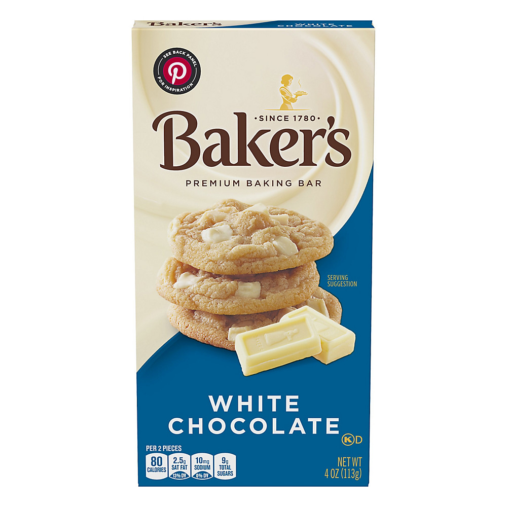 Calories in Baker's Premium White Chocolate Baking Bar, 4.00 oz