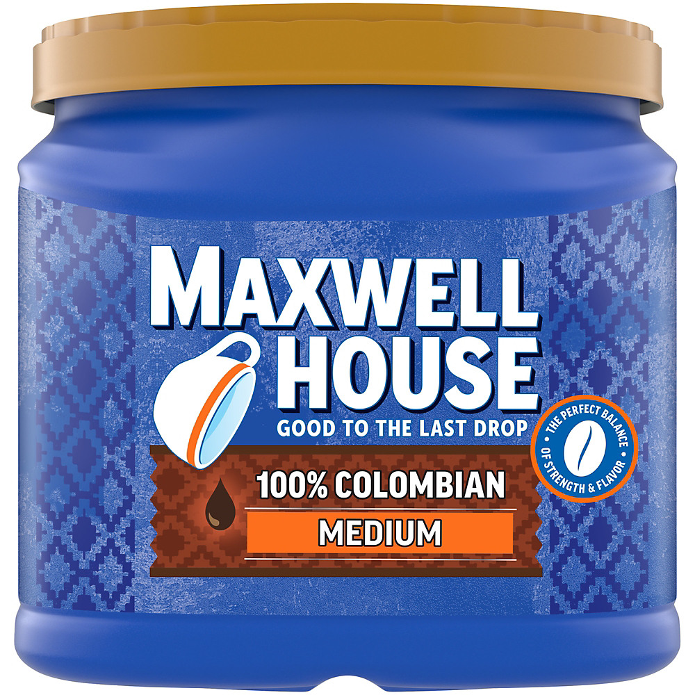 Calories in Maxwell House 100% Colombian Medium Dark Roast Ground Coffee, 24.5 oz