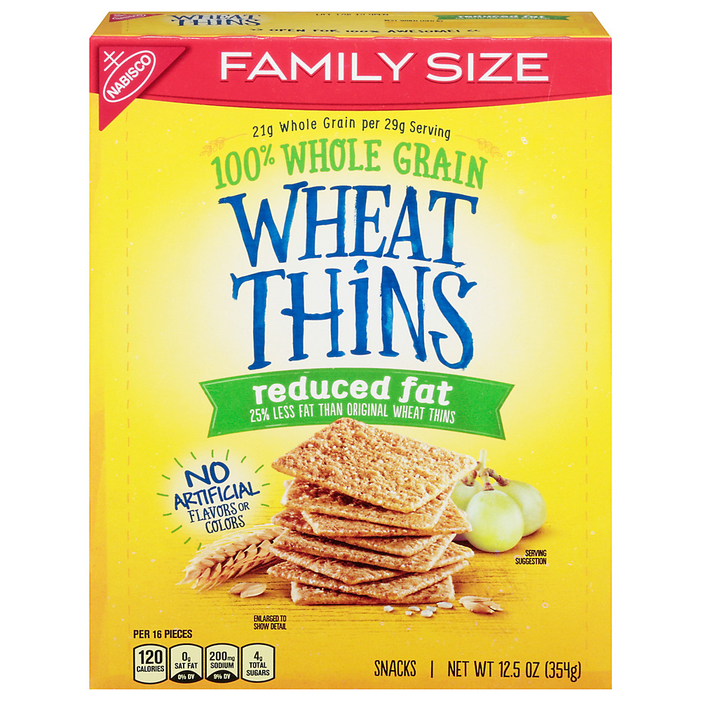 Calories in Nabisco Wheat Thins Reduced Fat Crackers Family Size, 14.5 oz