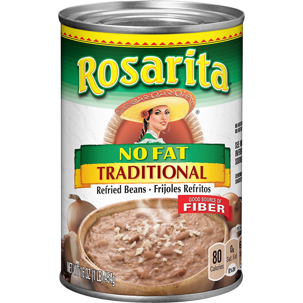 Calories in Rosarita No Fat Traditional Refried Beans, 16 oz
