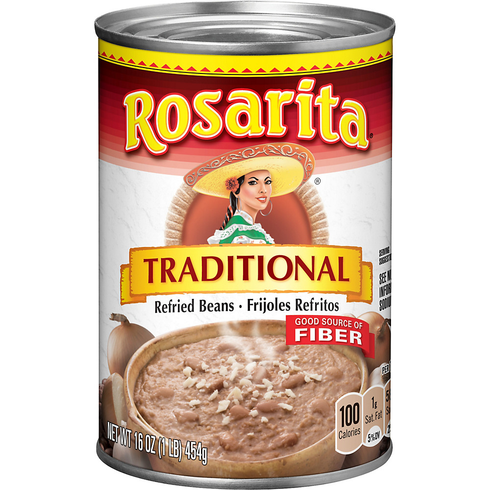 Calories in Rosarita Traditional Refried Beans, 16 oz