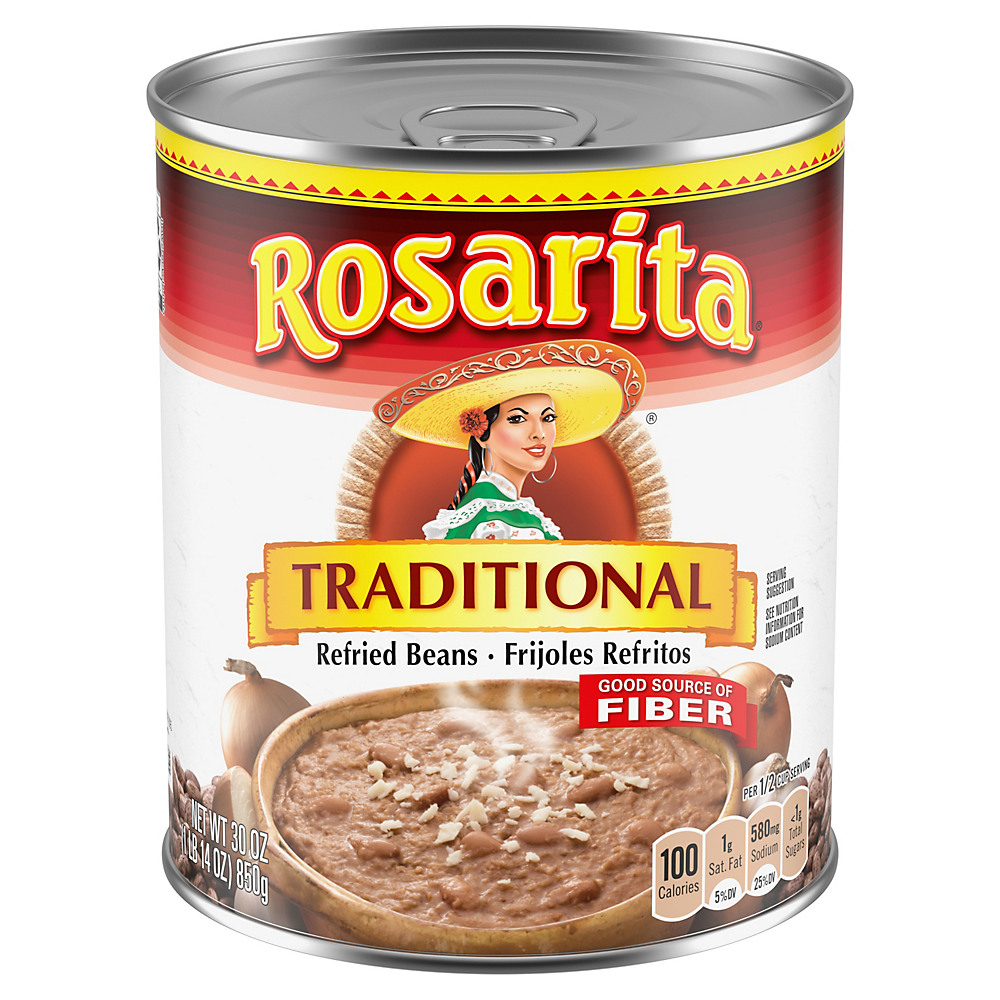 Calories in Rosarita Traditional Refried Beans, 30 oz