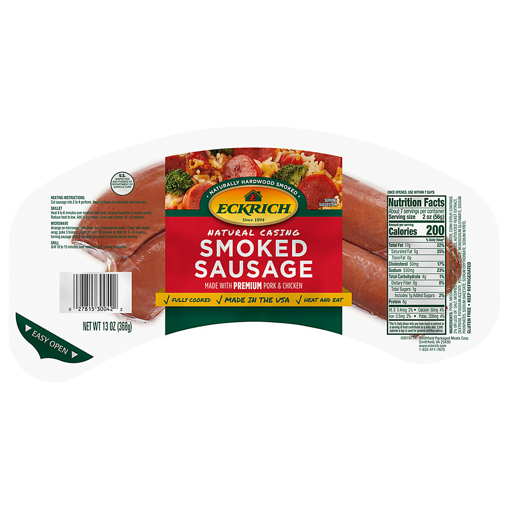 Calories in Eckrich Smoked Sausage, 13 oz