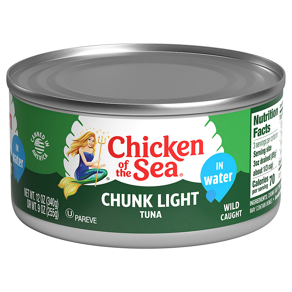 Calories in Chicken of the Sea Chunk Light Tuna in Water, 12 oz
