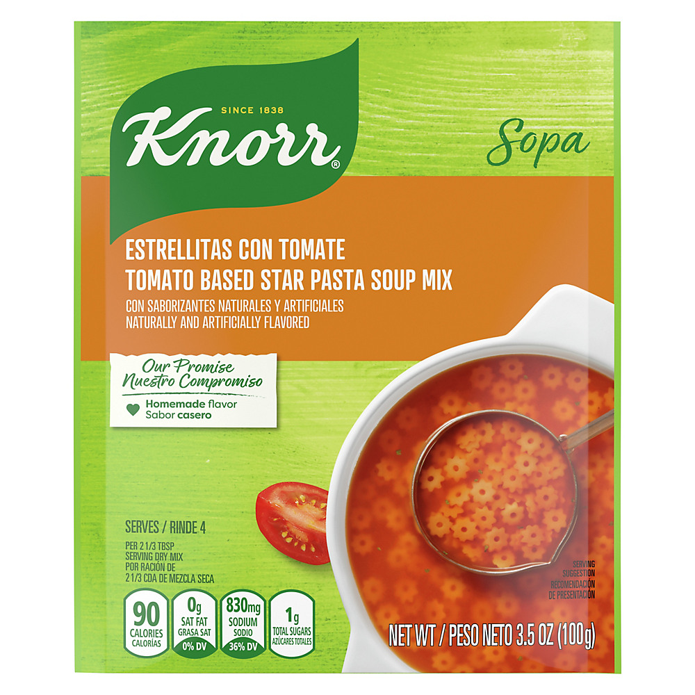 Calories in Knorr Sopa Star Pasta Tomato Soup Mix Pasta, 3.5 oz