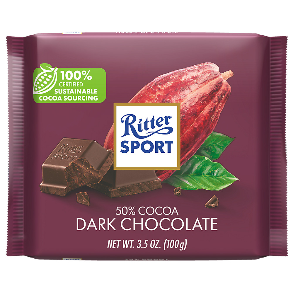 Calories in Ritter Sport 50% Cocoa Dark Chocolate, 3.5 oz