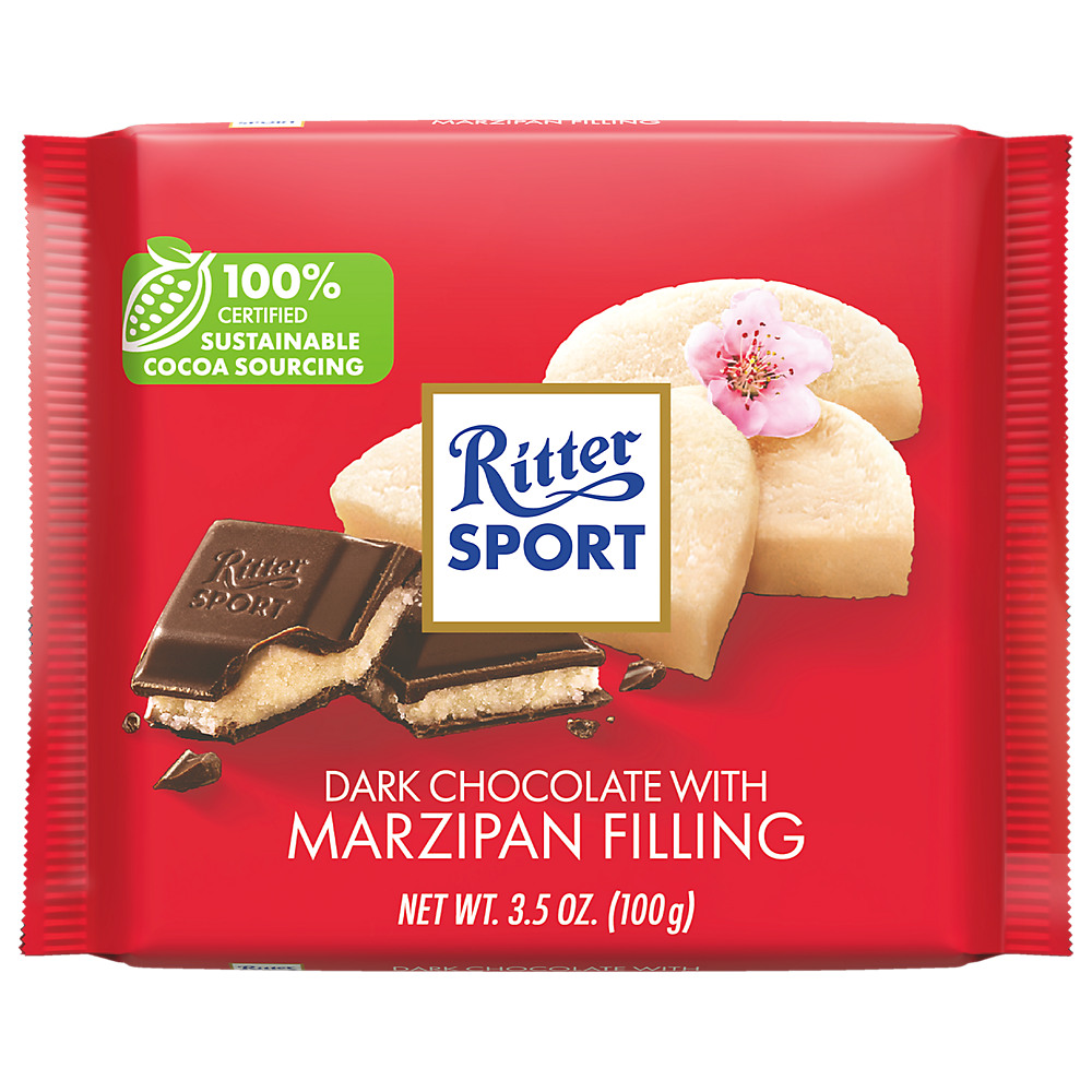 Calories in Ritter Sport Dark Chocolate with Marzipan, 3.5 oz