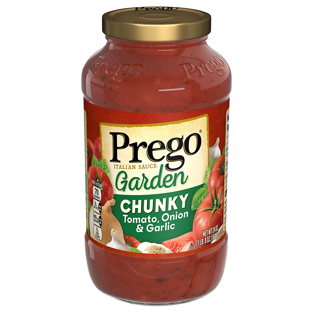 Calories in Prego Chunky Garden Tomato, Onion & Garlic Pasta Sauce, 24 oz