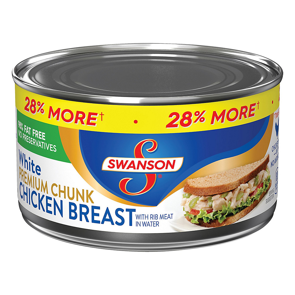 Calories in Swanson White Premium Chunk Chicken Breast with Rib Meat in Water, 12.5 oz
