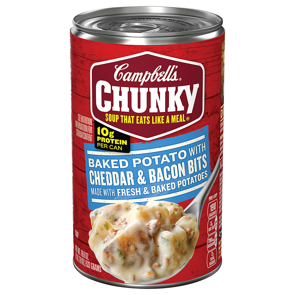 Calories in Campbell's Chunky Baked Potato with Cheddar and Bacon Bits Soup, 18.8 oz