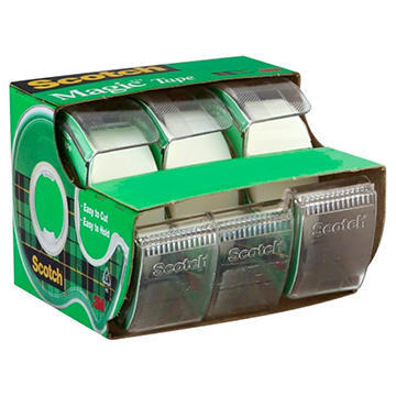 Scotch Magic Tape .75x300 in Dispenser Rolls, 3 ct