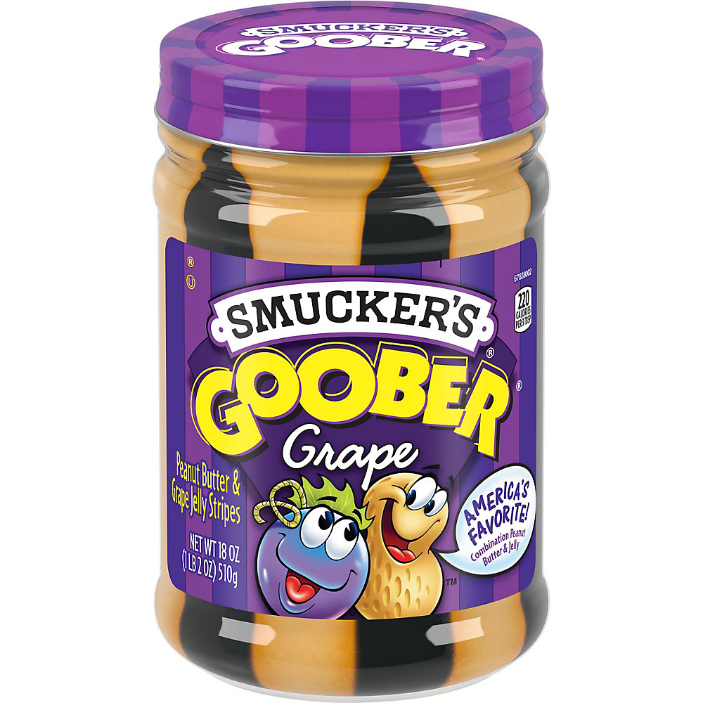 Calories in Smucker's Goober Peanut Butter & Grape Jelly Stripes, 18 oz
