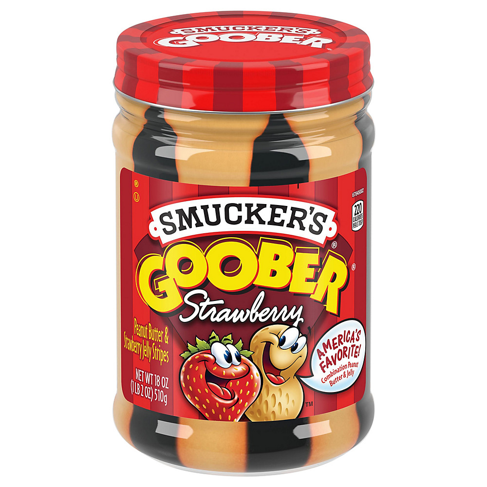 Calories in Smucker's Goober Peanut Butter & Strawberry Jelly Stripes, 18 oz