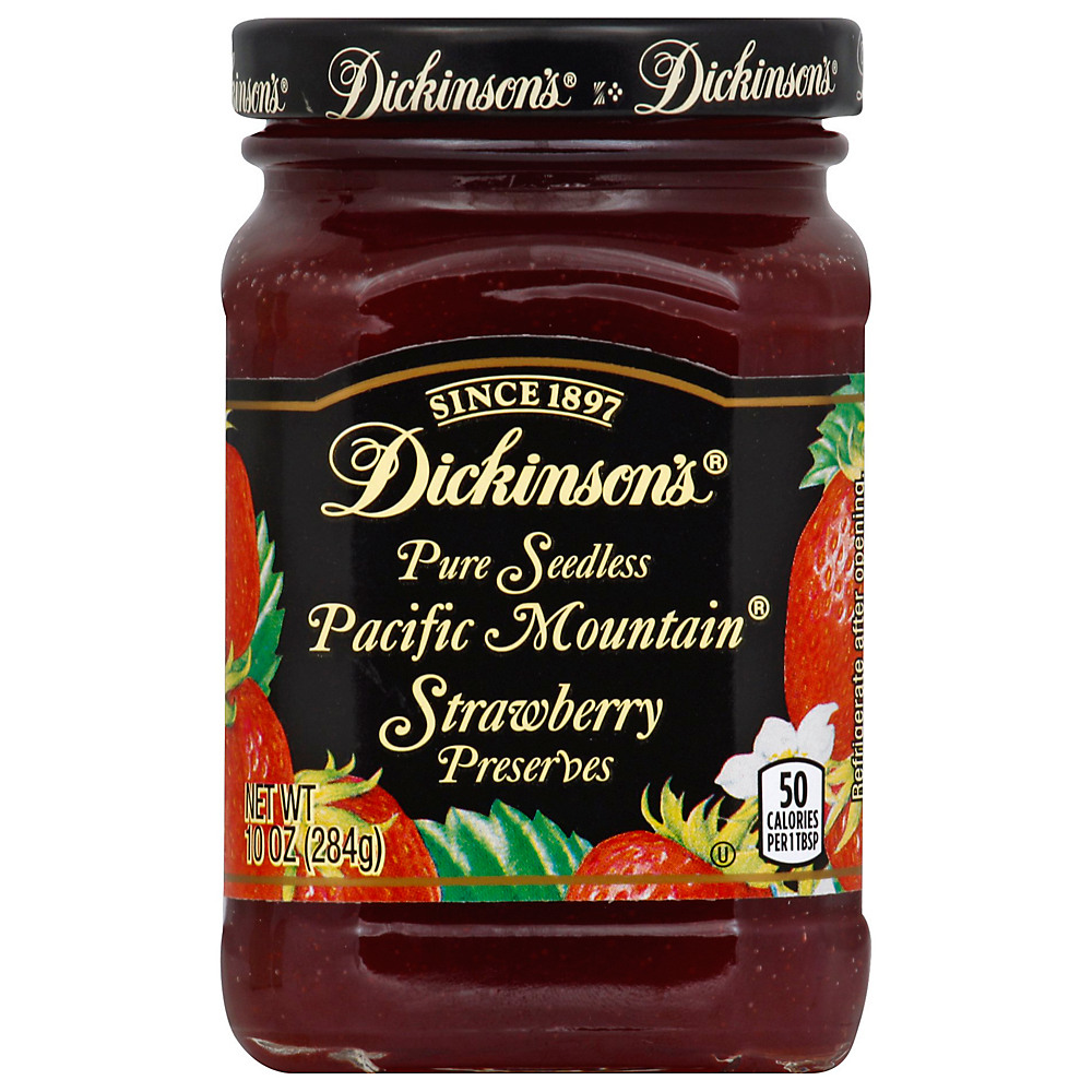 Calories in Dickinson's Pure Seedless Pacific Mountain Strawberry Preserves, 10 oz