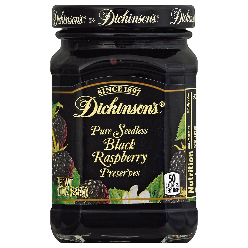 Calories in Dickinson's Pure Seedless Black Raspberry Preserves, 10 oz