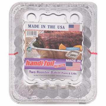 Handi-Foil Roaster-Baker Pans & Lids, 2 pk, 11.75" x 9.375" x 2.31"