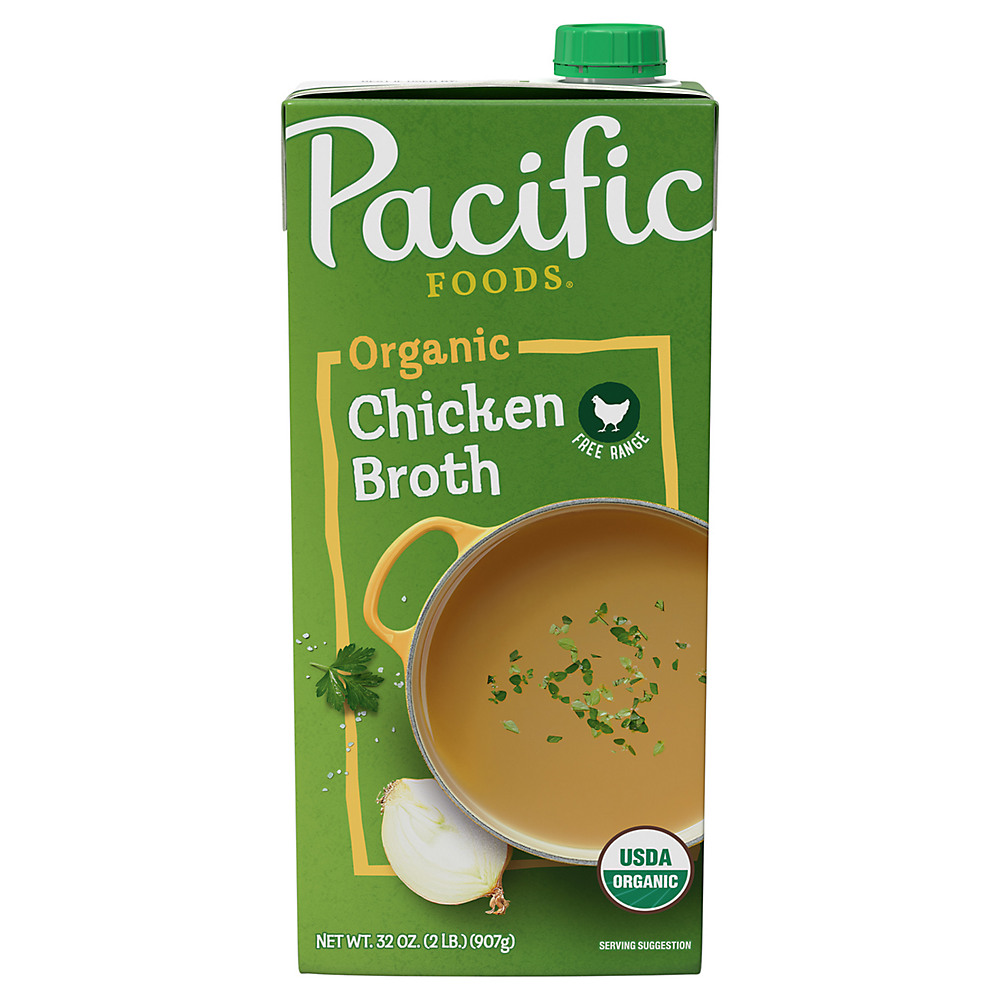 Calories in Pacific Foods Organic Free Range Chicken Broth, 32 oz