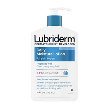 Lubriderm Daily Moisture Lotion + Pro-Ceramide - Unscented, 16 oz