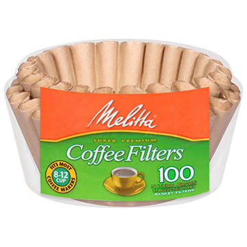 Melitta Basket Coffee Filters - Natural Brown, 8-12 Cup, 100 ct